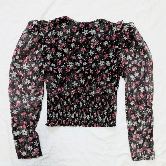 NWT ASTR Floral Print V Neck Long Sleeve Shirt Womens Size XS VARIOUS SI… - Picture 5 of 7